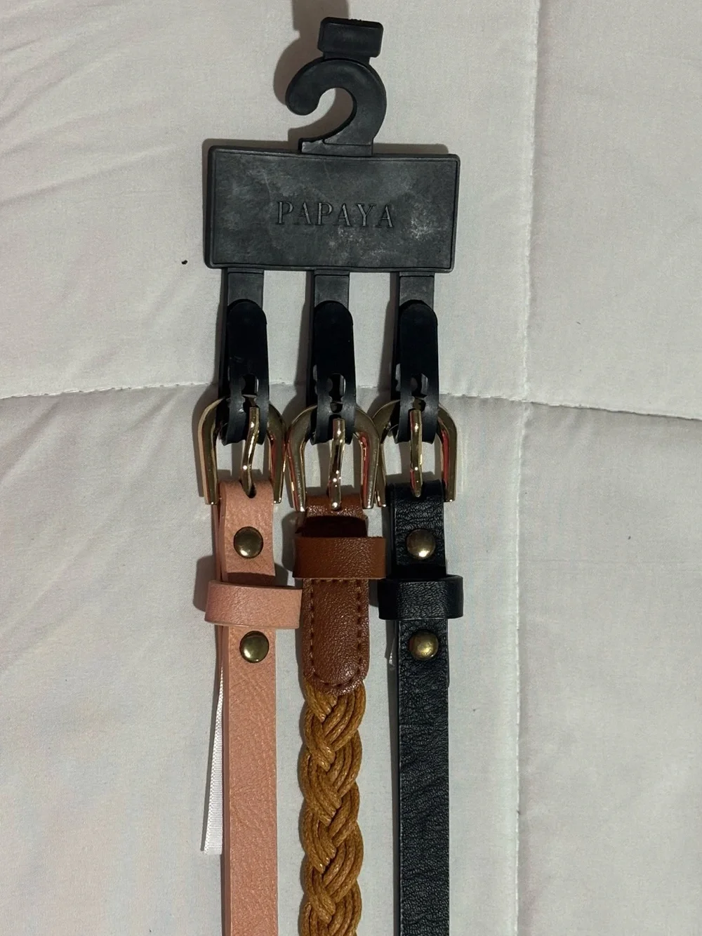 Papaya 3-Pack Belts - Black, Brown, Pink